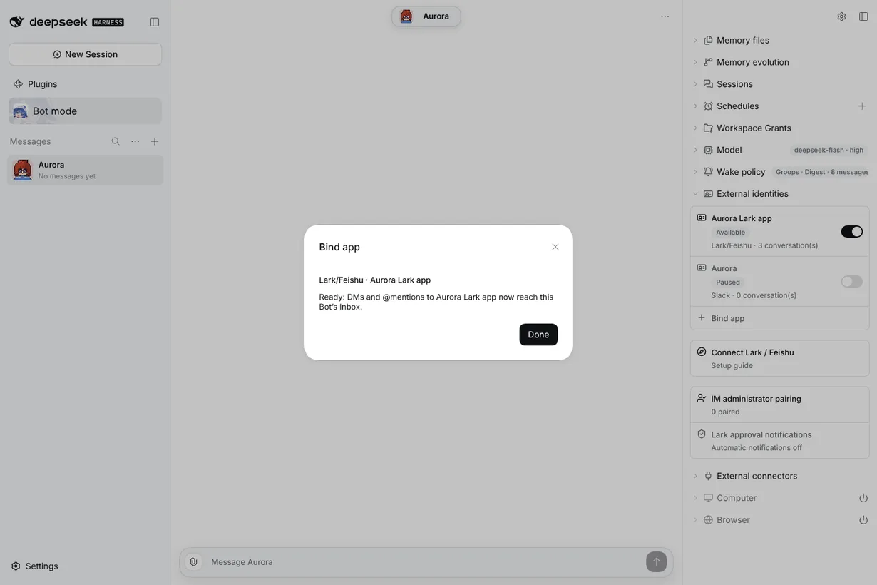 Ready state after binding an app